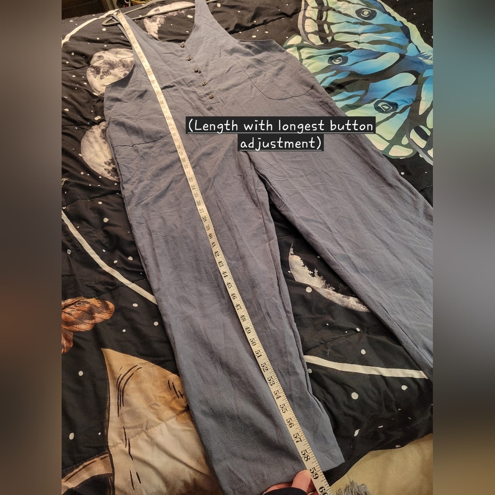 Amazon Sleeveless Button-Front Jumpsuit in Gray - Picture 6 of 10